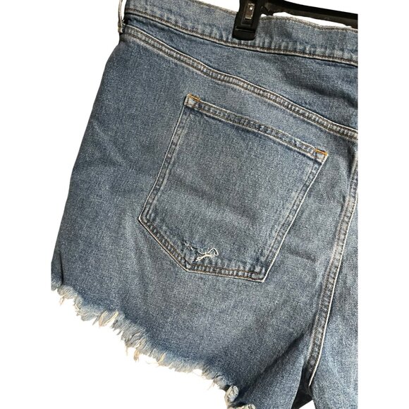 Abercrombie & Fitch The Mom Short High Rise Distressed Denim 24W Light Blue - Picture 6 of 10